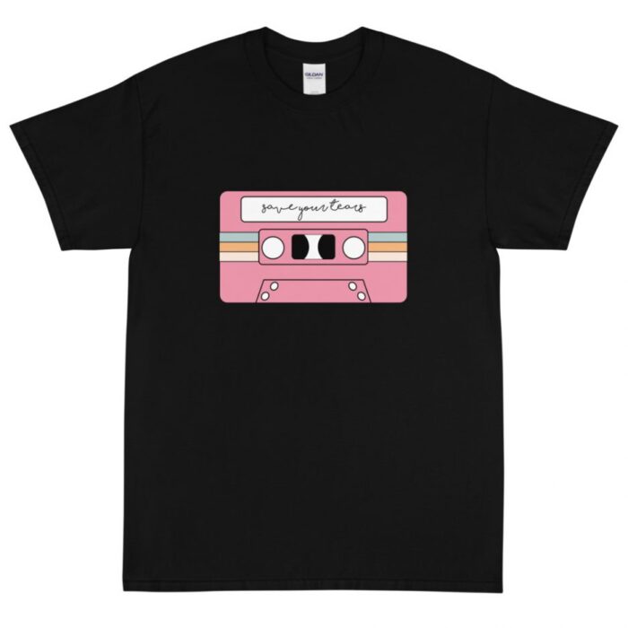 New Save Your Tears Tape-design T-Shirt Black